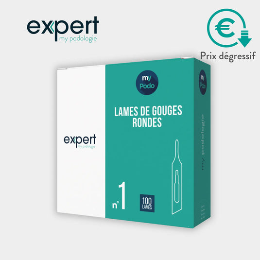 100 sterile Hohlmeißelklingen – rund – Expert von My Podologie Expert 