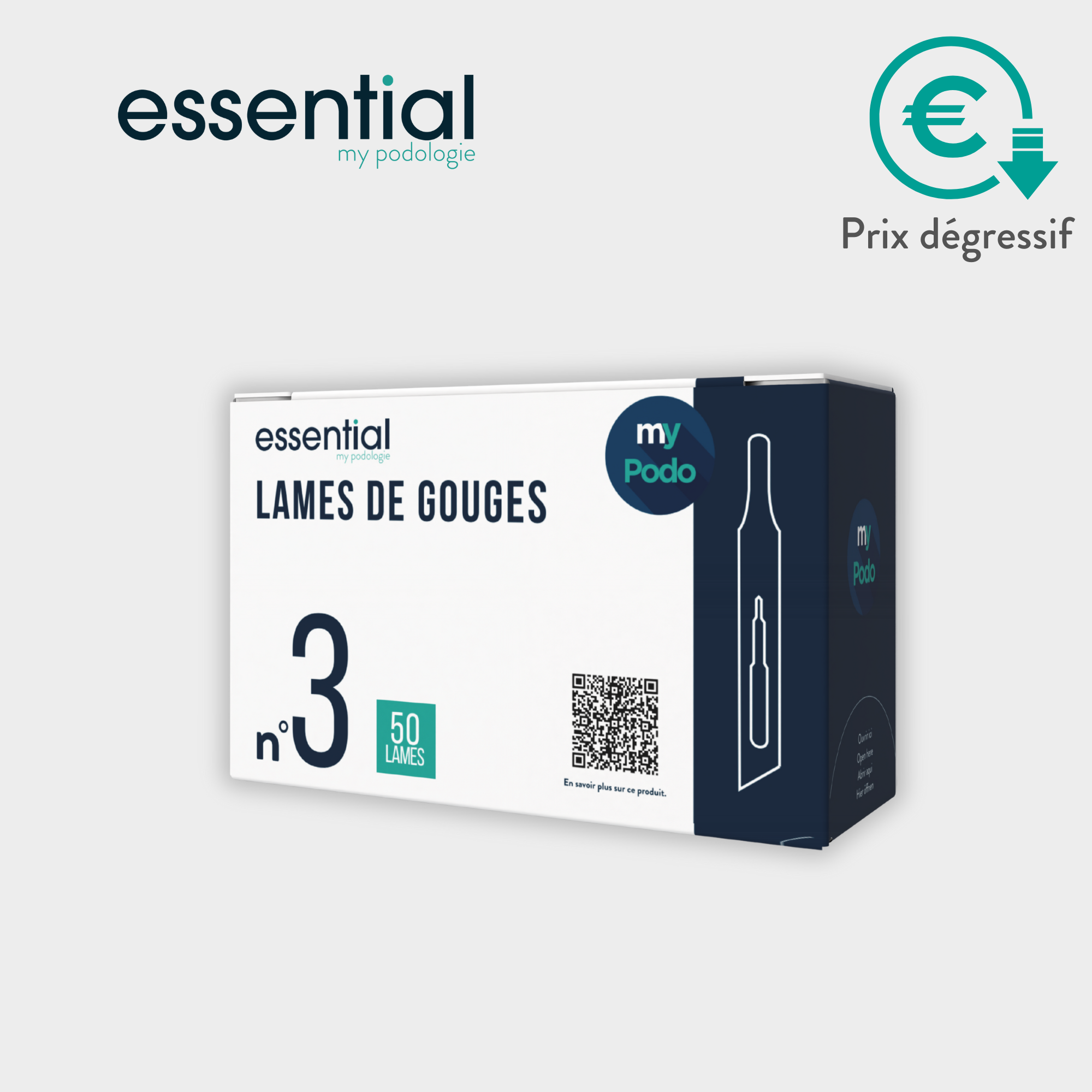 50 lames de gouges stériles - Essential by My Podologie