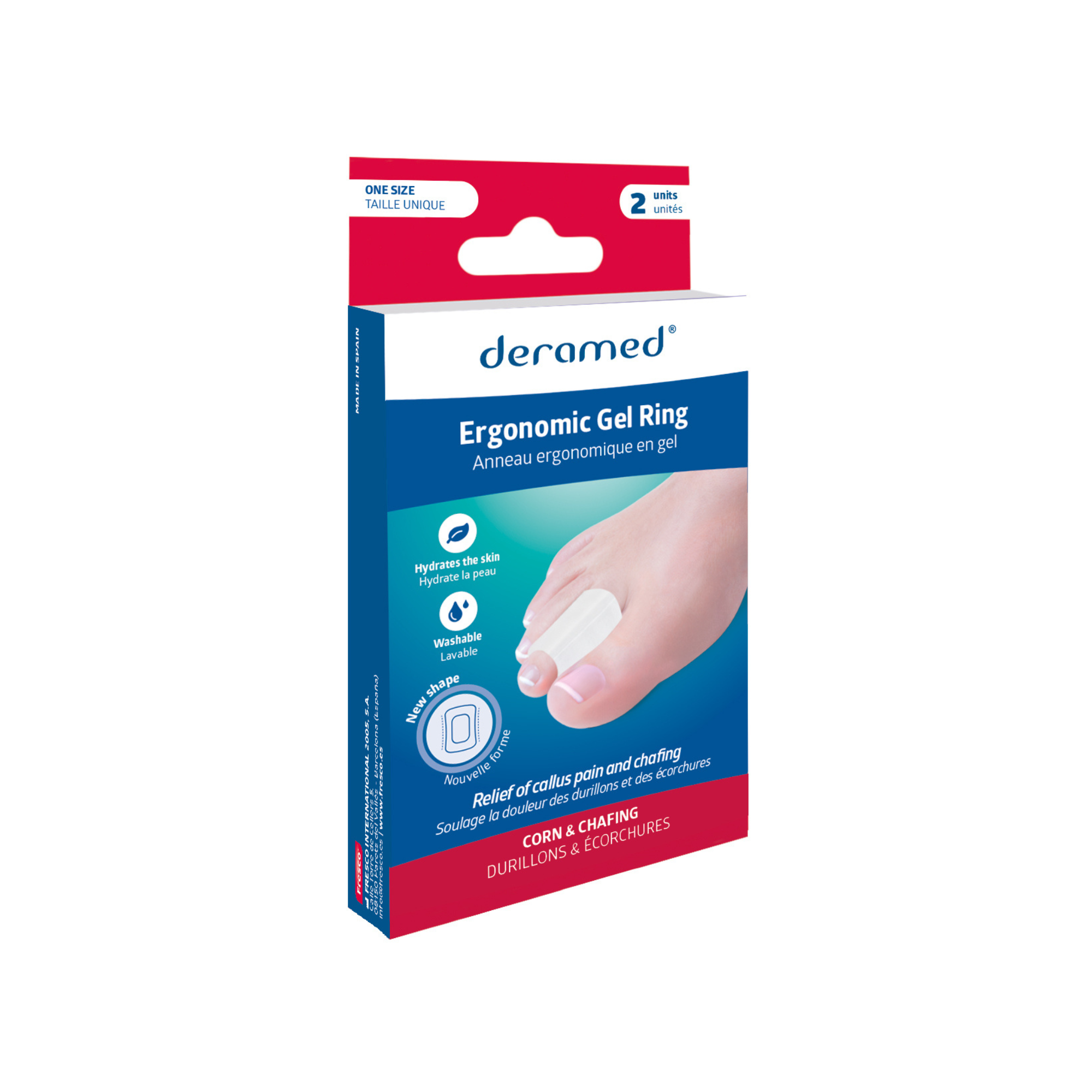 2 Anneaux de protection ergonomique pour orteils en gel - taille unique - Deramed® Fresco Podologia 