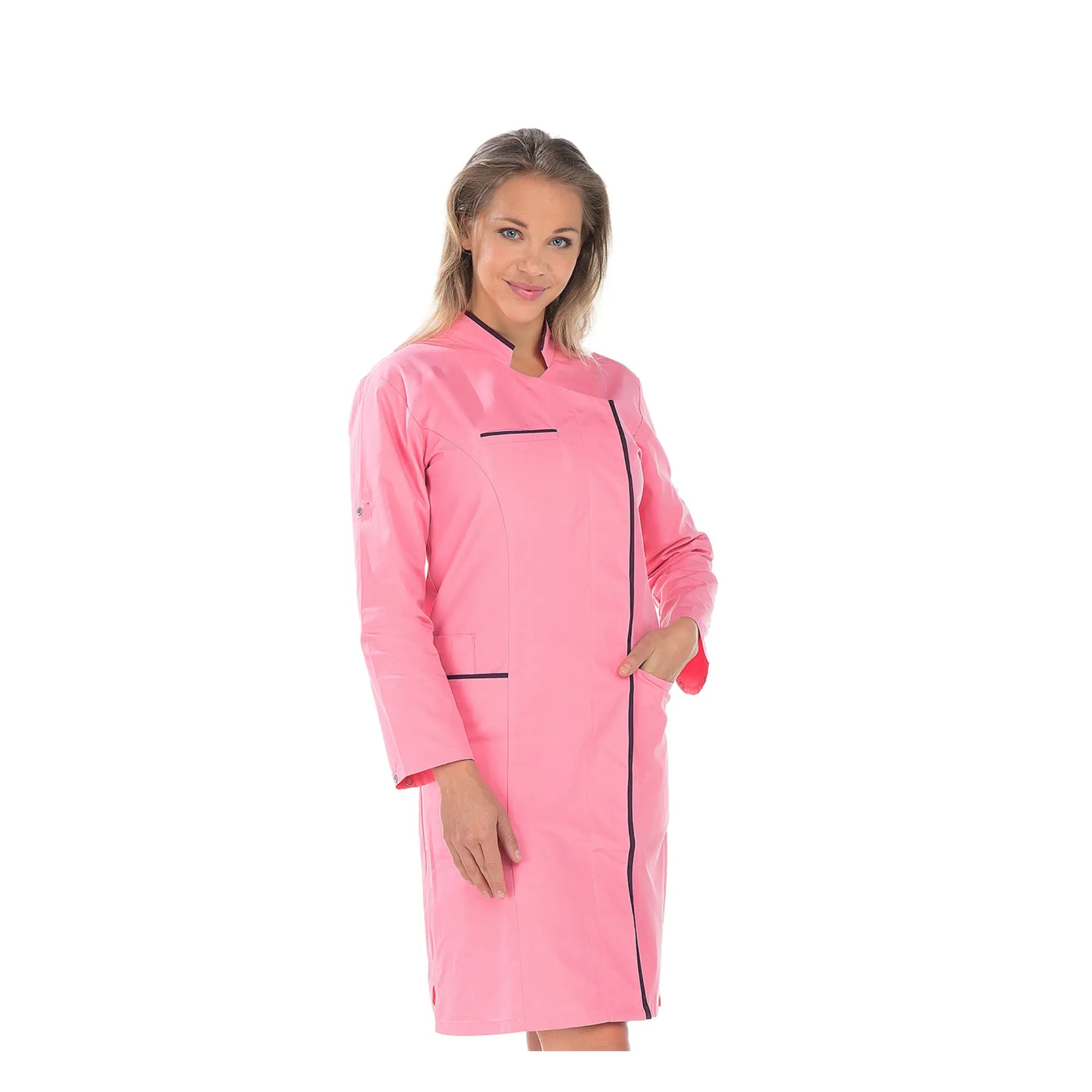 Adeline – Lange Bluse – Wandelbare lange Ärmel – Damen – 100 cm Meine Bluse  Twill-Coral-Iris-T6-XXXL
