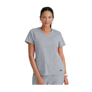 Aura - Tunica con scollo a V - Donna - Grey's Anatomy Stretch Grey's Anatomy Light Grey / XL