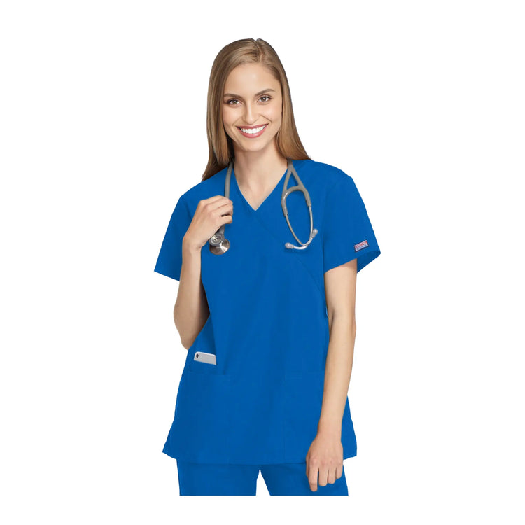 Bayonne – Medizinische Tunika – Wickeleffekt – Kurzarm – Damen – 72 cm – Cherokee Cherokee Authentic Workwear 