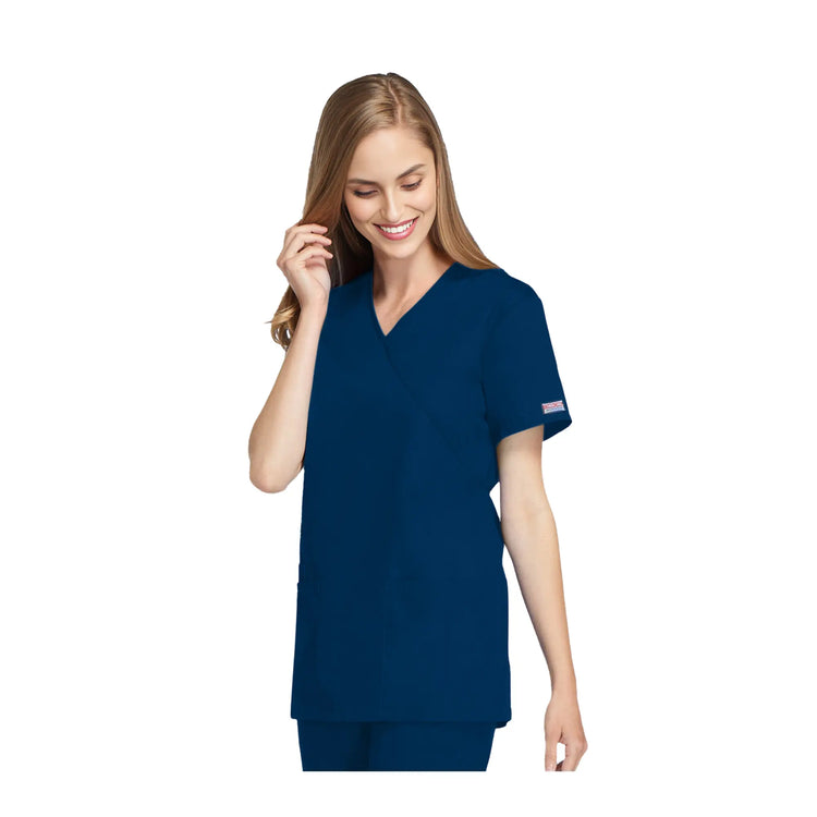 Bayonne – Medizinische Tunika – Wickeleffekt – Kurzarm – Damen – 72 cm – Cherokee Cherokee Authentic Workwear 