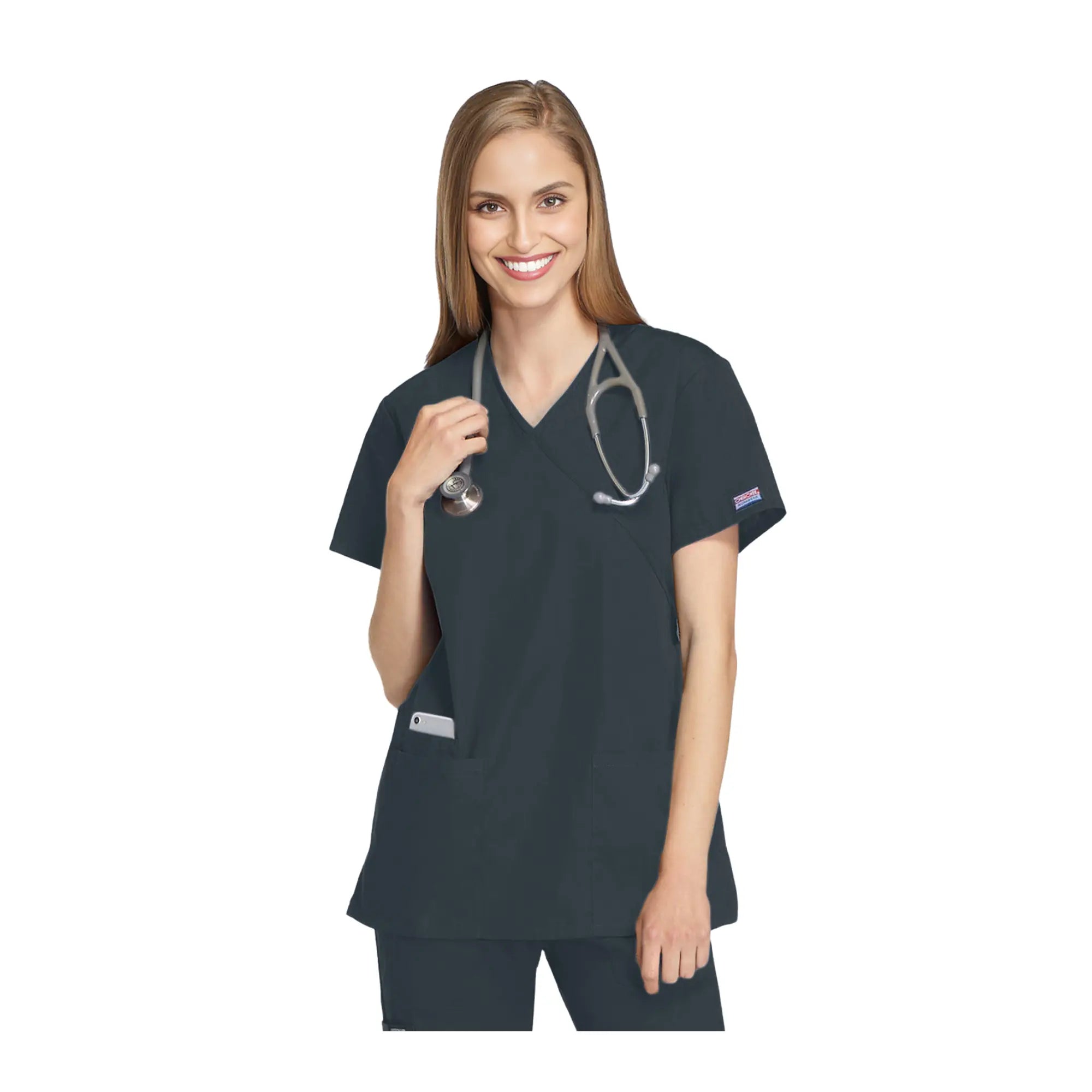 Bayonne – Medizinische Tunika – Wickeleffekt – Kurzarm – Damen – 72 cm – Cherokee Cherokee Authentic Workwear 