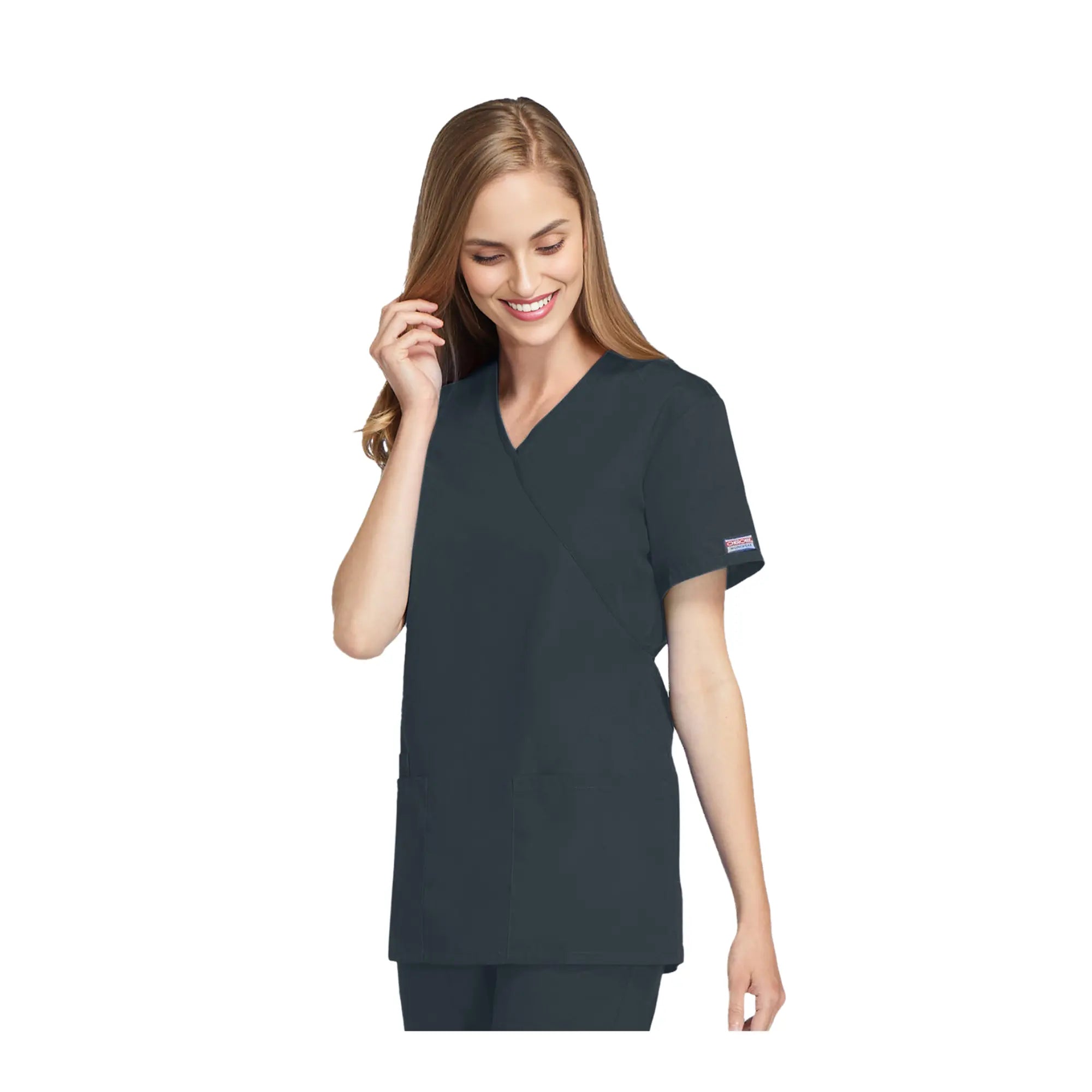 Bayonne – Medizinische Tunika – Wickeleffekt – Kurzarm – Damen – 72 cm – Cherokee Cherokee Authentic Workwear 