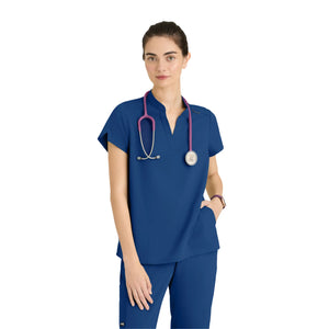 Flora - Tunique col à bande - Femme - Grey’s Anatomy Stretch GREYS ANATOMY STRETCH Bleu Marine / XL