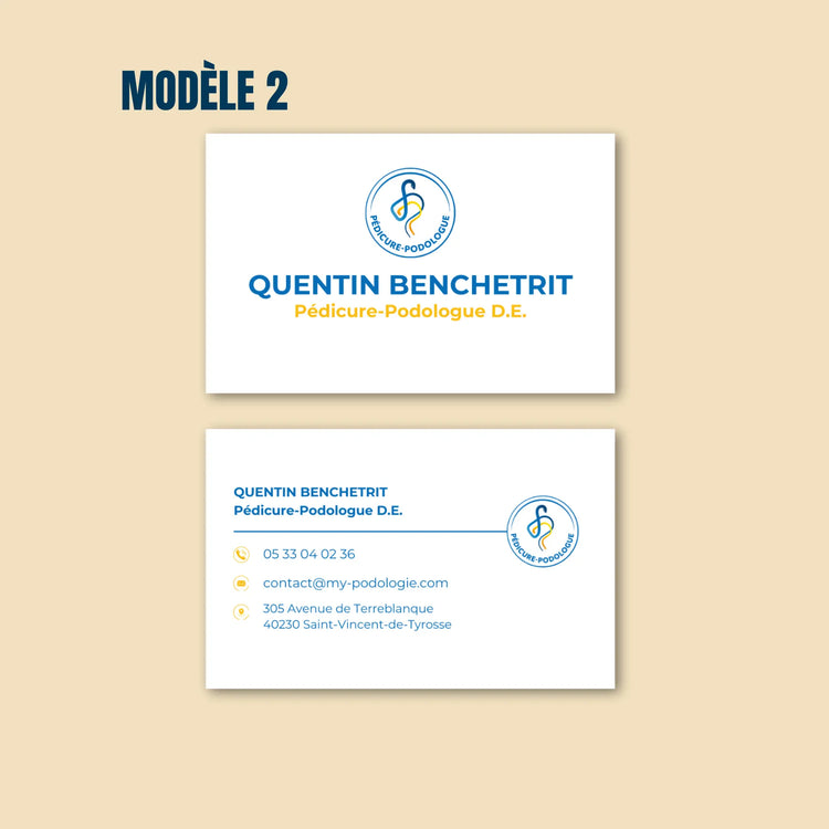 Impression & création de cartes de visite My Podologie  Modèle-2-500-cartes