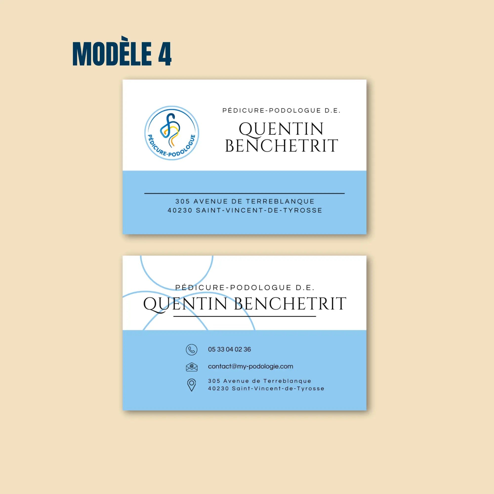 Impression & création de cartes de visite My Podologie  Modèle-4-500-cartes