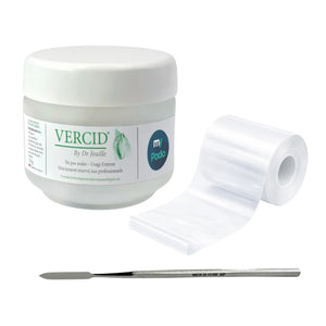Kit Vercid del Dr Jouille - Barattolo da 50 g + Spatola per cemento + Rotolo di medicazione adesiva trasparente Vercid del Dr Jouille 