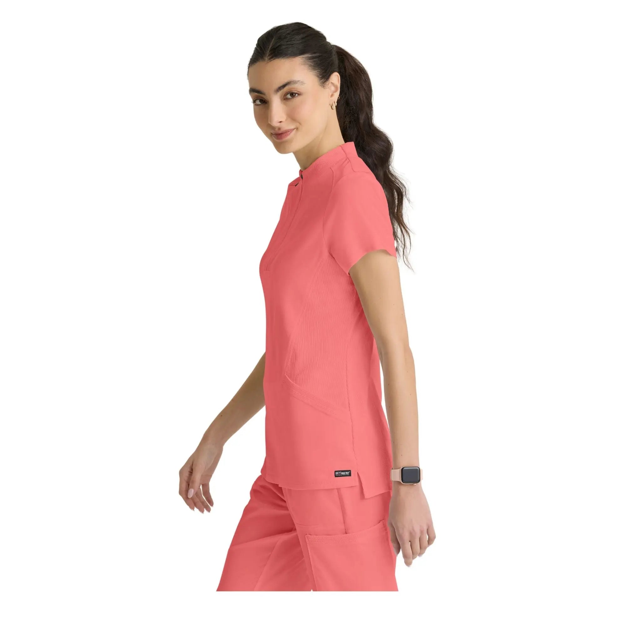 Kristi – Hochgeschlossene Tunika mit Reißverschluss – Damen – Grey’s Anatomy Stretch Grey’s Anatomy 