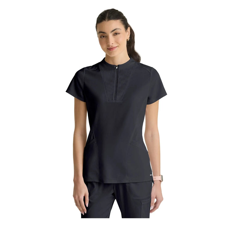 Kristi – Hochgeschlossene Tunika mit Reißverschluss – Damen – Grey’s Anatomy Stretch Grey’s Anatomy 