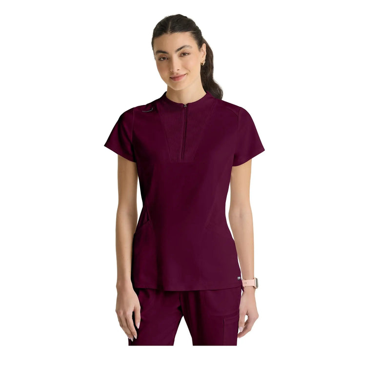 Kristi – Hochgeschlossene Tunika mit Reißverschluss – Damen – Grey’s Anatomy Stretch Grey’s Anatomy 