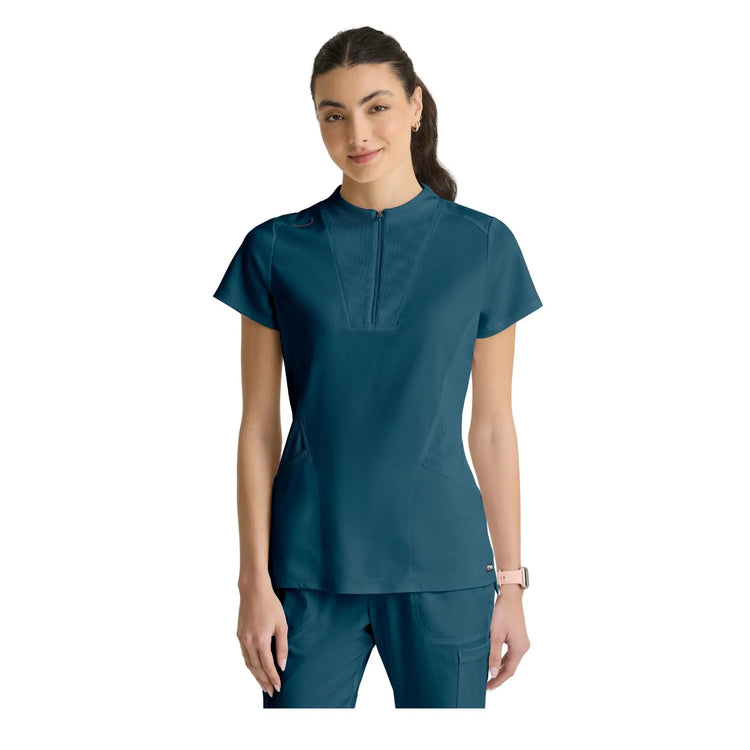 Kristi – Hochgeschlossene Tunika mit Reißverschluss – Damen – Grey’s Anatomy Stretch Grey’s Anatomy 