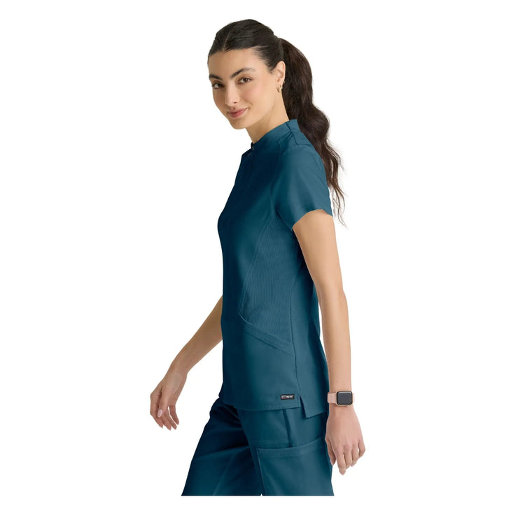 Kristi – Hochgeschlossene Tunika mit Reißverschluss – Damen – Grey’s Anatomy Stretch Grey’s Anatomy 