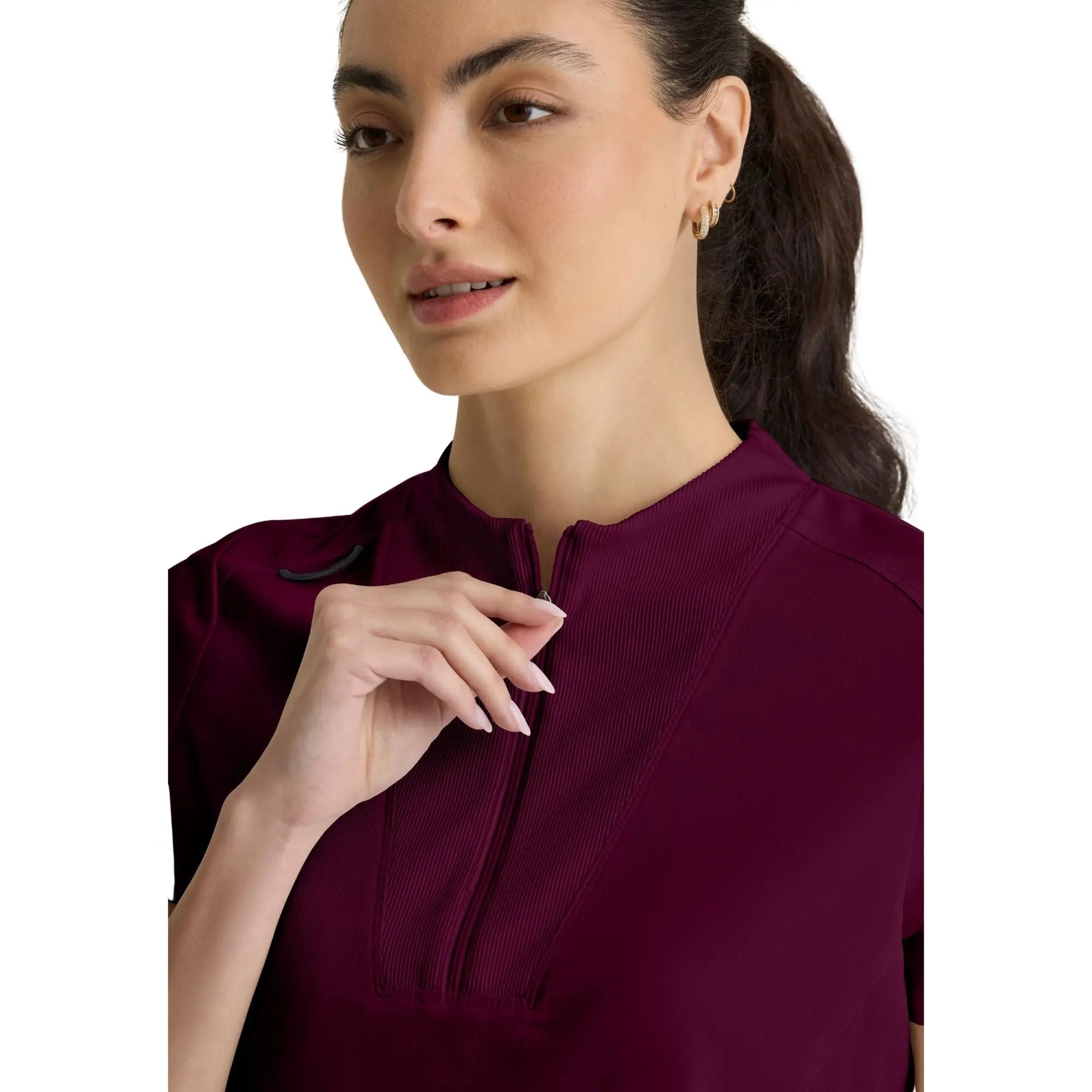 Kristi – Hochgeschlossene Tunika mit Reißverschluss – Damen – Grey’s Anatomy Stretch Grey’s Anatomy 