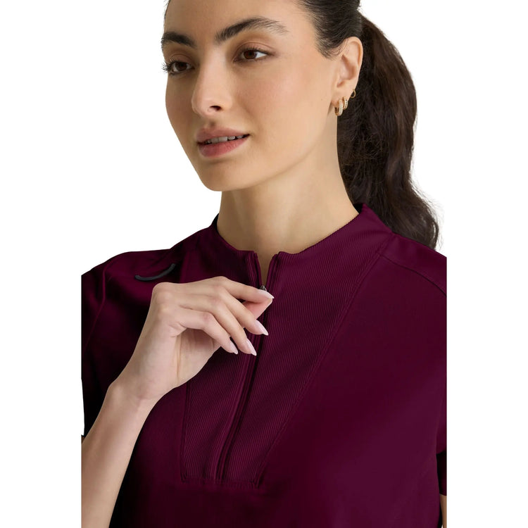 Kristi – Hochgeschlossene Tunika mit Reißverschluss – Damen – Grey’s Anatomy Stretch Grey’s Anatomy 