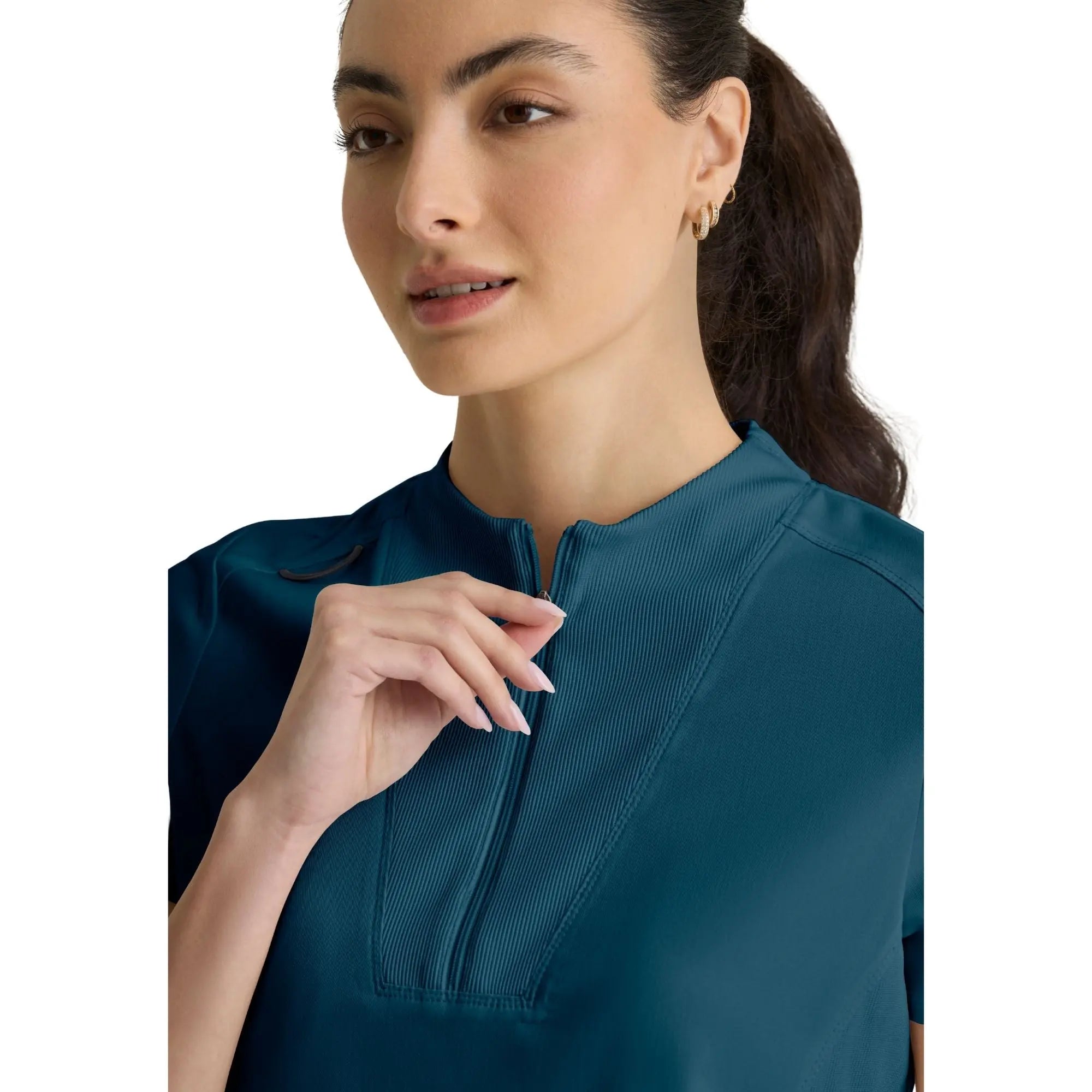 Kristi – Hochgeschlossene Tunika mit Reißverschluss – Damen – Grey’s Anatomy Stretch Grey’s Anatomy 