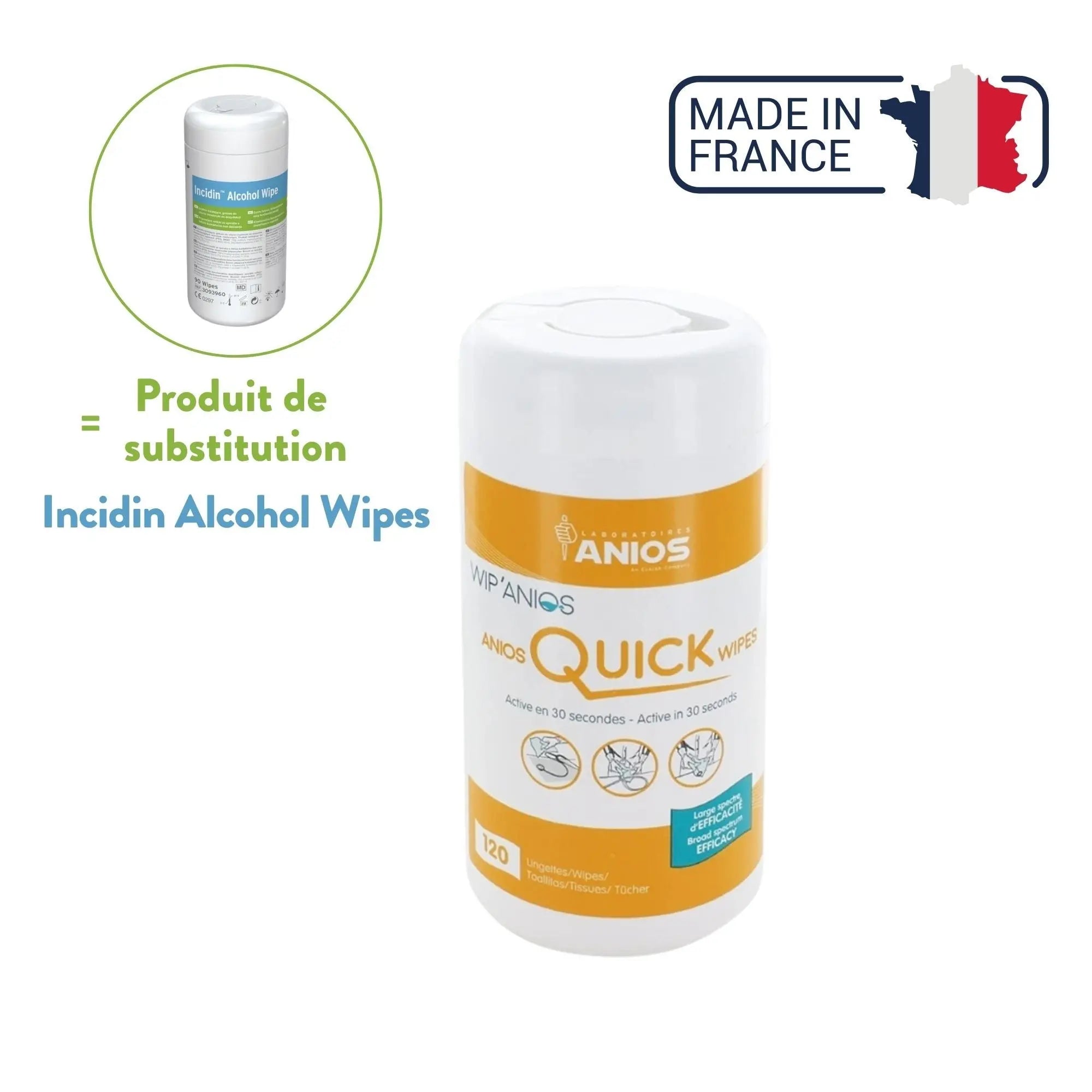 Linget'Anios Quick Wipes - Boite 120 Lingettes - Anios Anios 