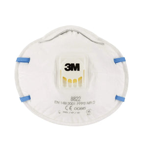 Lot de 3 masques respiratoires filtrant coque avec soupape contre les particules irritantes 8822 - 3M - My Podologie