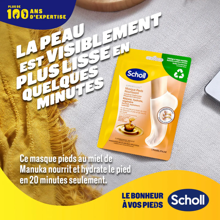 Masque Pieds Nourrissant - Urée 3% - Miel de Manuka - Scholl Scholl 