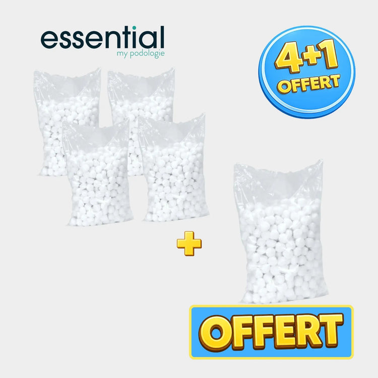 Pack 4+1 sachets de 700 boules de coton hydrophile - Essential by My Podologie Essential 