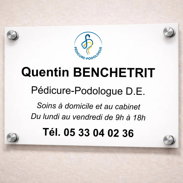 Plaque professionnelle Pédicure-Podologue personnalisable My Podologie 