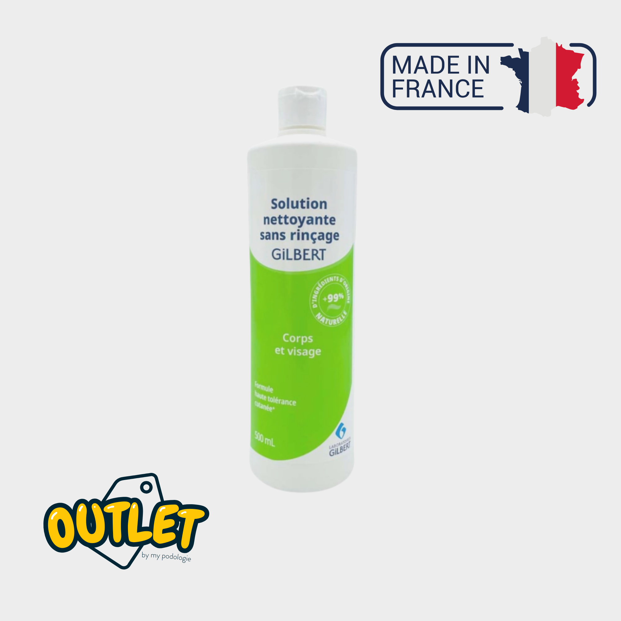 Solution nettoyante sans rinçage - 500 ml - Gilbert Healthcare // Date dépassée