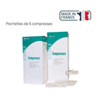 Compresse Non-tissée Stérile - 40g/m2 - Pochette de 5 compresses - Euromédis